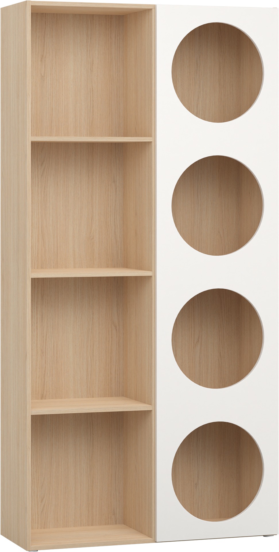 Bücherschrank breit mit einer Tür Lochdesign RELI