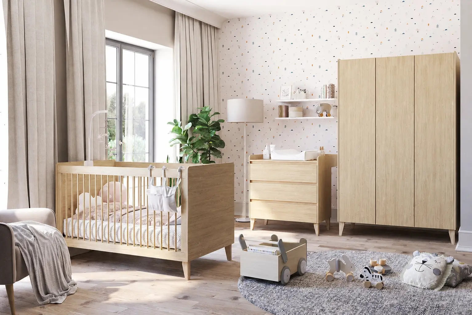Babyzimmer komplett Set Muve-Baby mit 3-trigem Schrank bei Kinderzimmer-oase.de