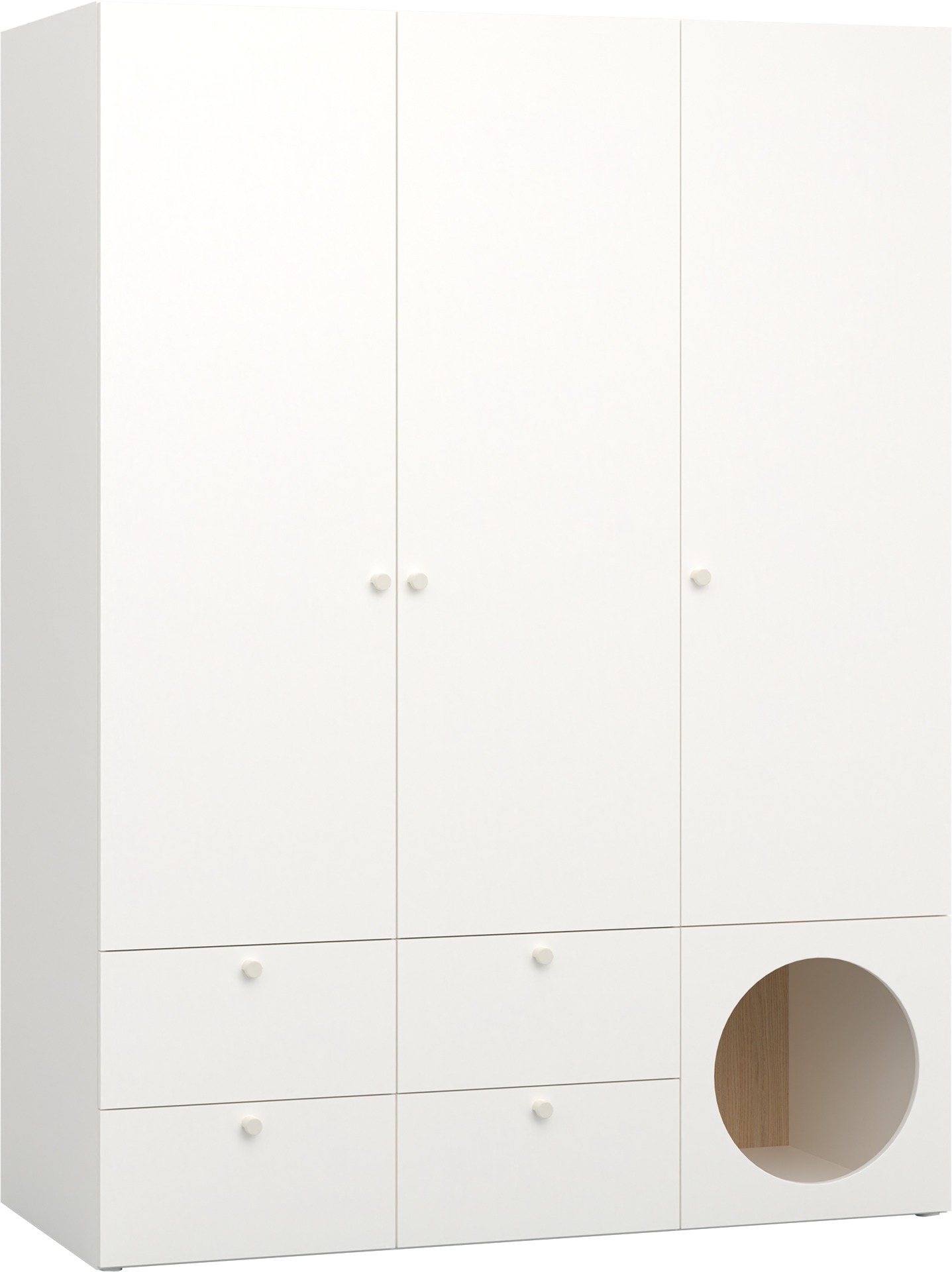 Kleiderschrank 3-Türig Jugendzimmer Lochdesign RELI