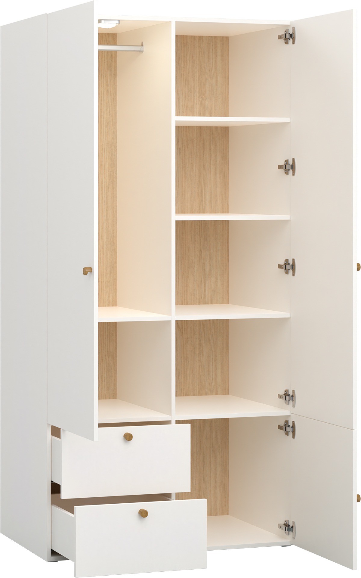 Kleiderschrank 2-Türig mit Schubladen RELI