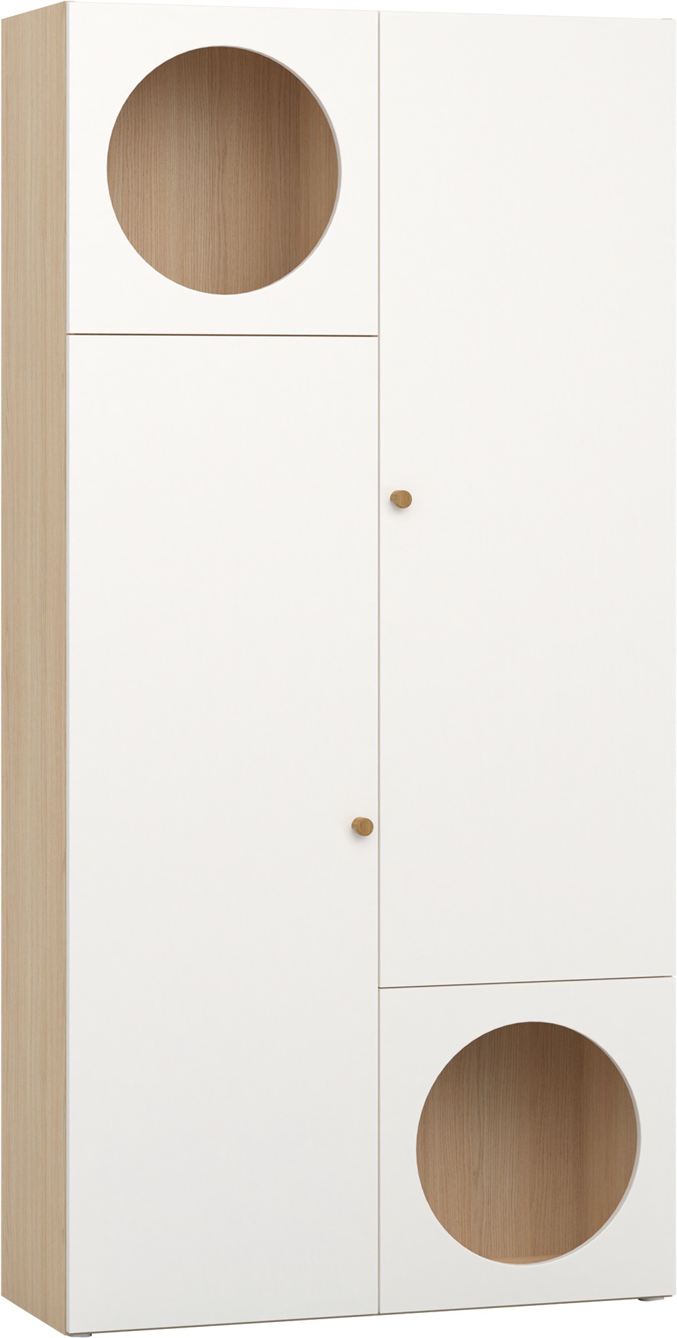 Bücherschrank mit 4 Türen 2 mit Lochdesign RELI