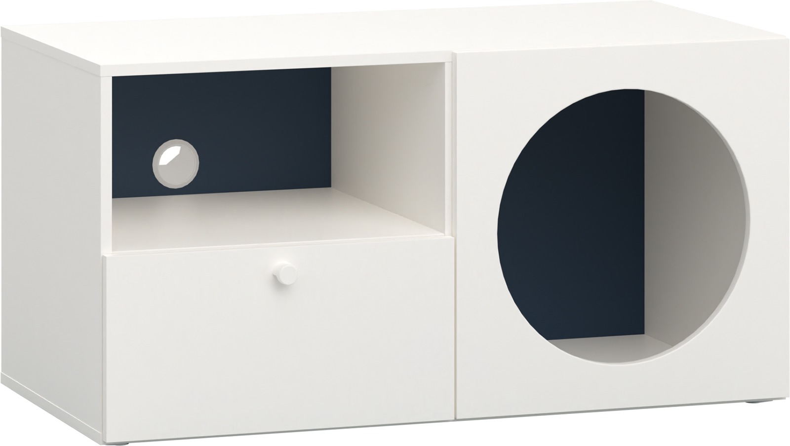 TV Schrank mit Lochdesign RELI Alabasterweiß - grau