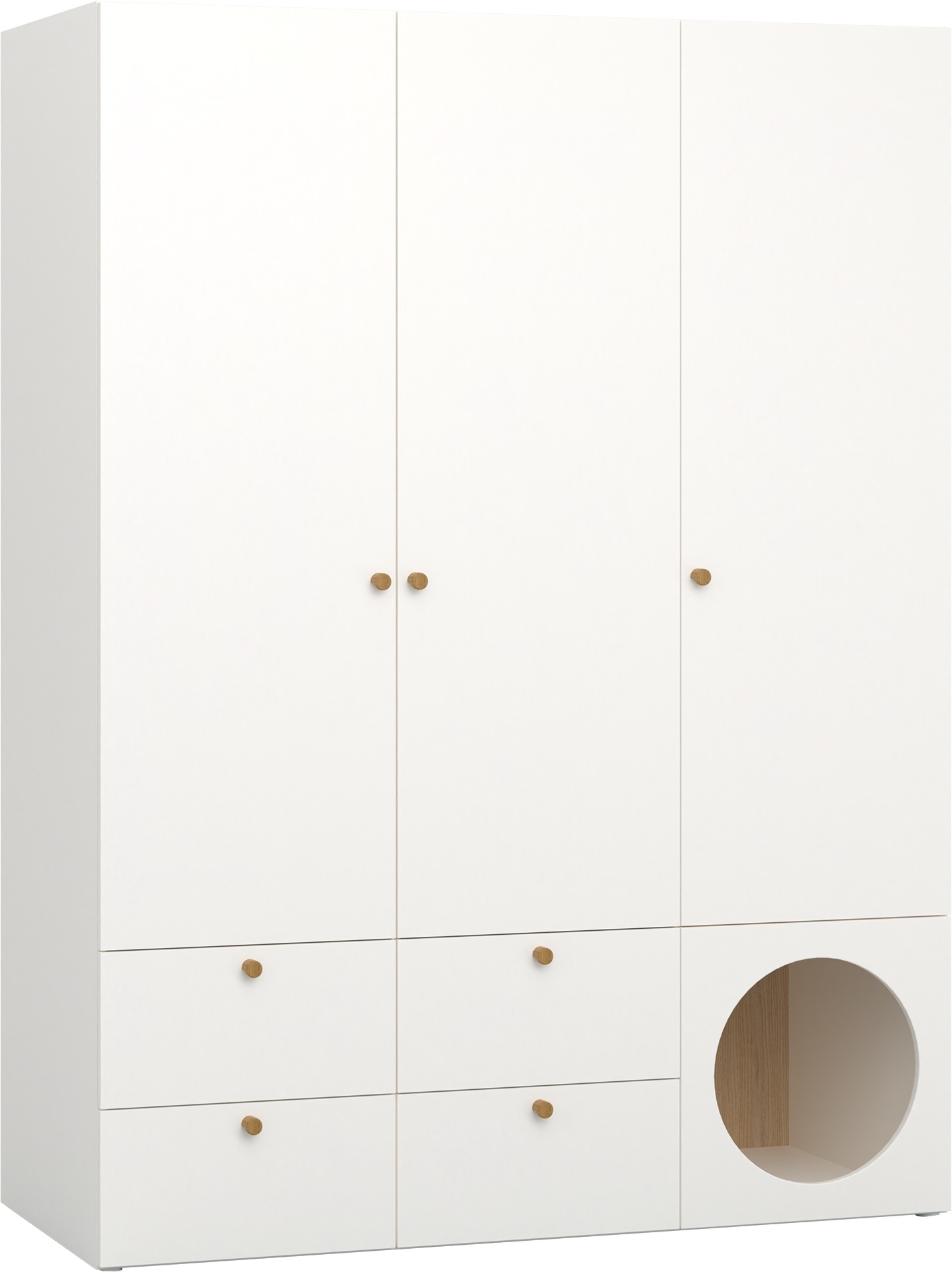 Kleiderschrank 3-Türig Jugendzimmer Lochdesign RELI